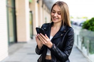 woman using her phone