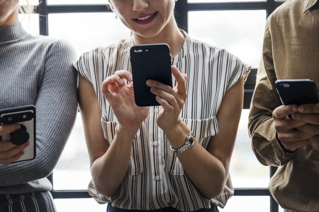 woman using phone