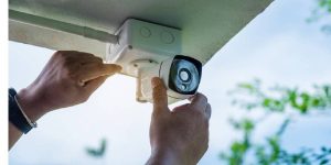 Counter Surveillance Devices camera installed on a building wall.